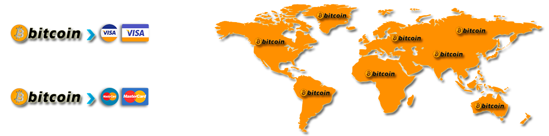 Exchange Bitcoin to Visa, Bitcoin to MasterCard instantly.